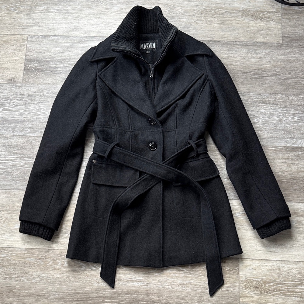Marvin Richards Classic Black Pea Coat